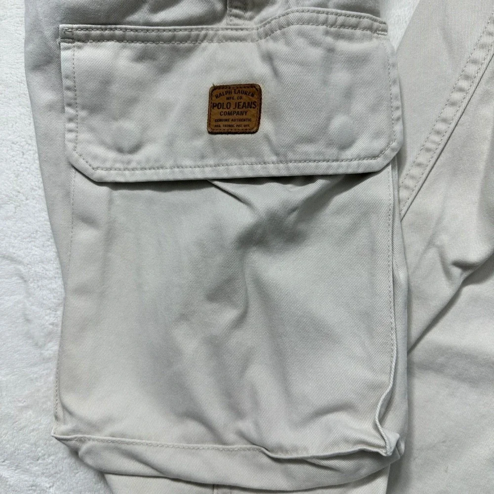 Polo Ralph Lauren Authentic Military Cargo Men Trousers‎ Since 1967 White 34x32